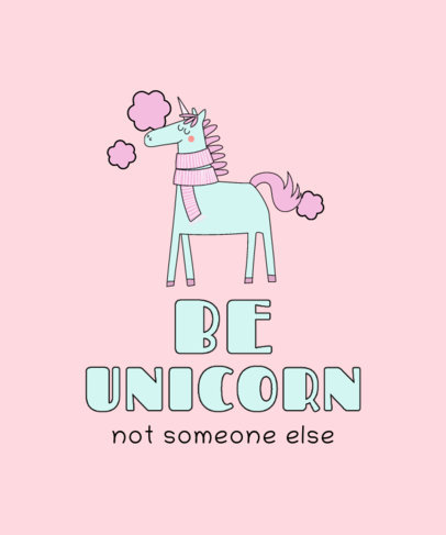 T-Shirt Design Maker Featuring a Unicorn Wearing a Scarf 3764a-el1