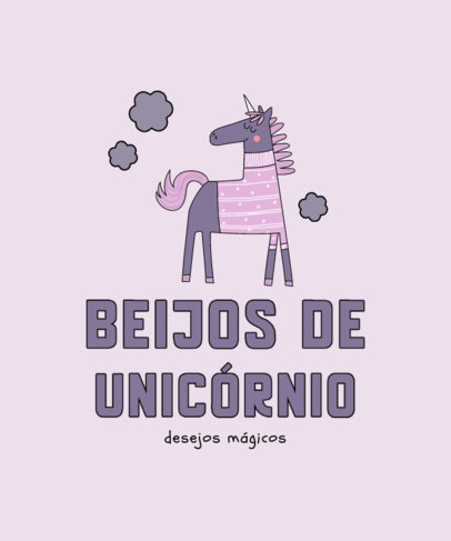 Fun T-Shirt Design Template for Kids Featuring a Magical Unicorn
