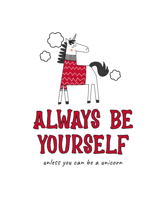 T-Shirt Design Maker with an Illustration of a Unicorn and a Quote