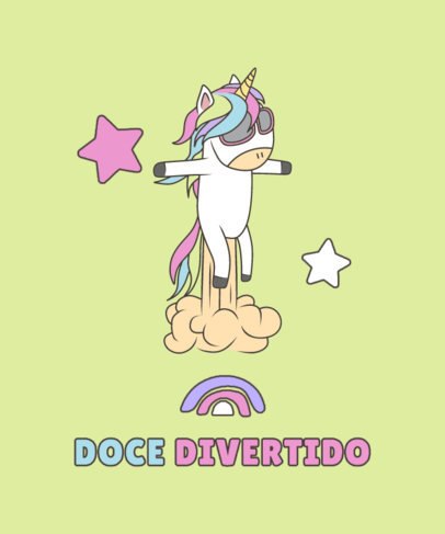 Colorful T-Shirt Design Creator Featuring a Flying Unicorn 3762b-el1