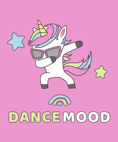 Kids T-Shirt Design Generator Featuring a Dabbing Unicorn