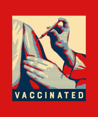 Illustrated T-Shirt Design Template for a Vaccination Campaign