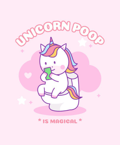 T-Shirt Design Generator Featuring a Funny Unicorn Cartoon 