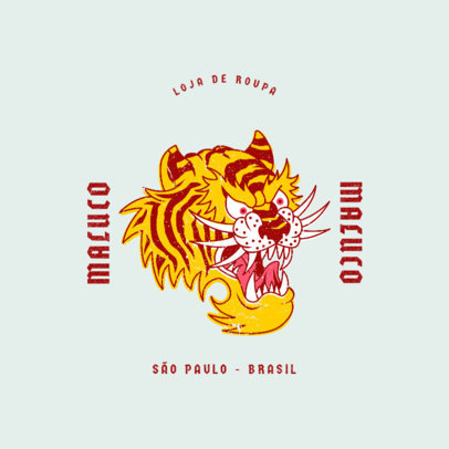 Logo Maker for a Modern Clothing Brand Featuring an Aggressive Tiger Face