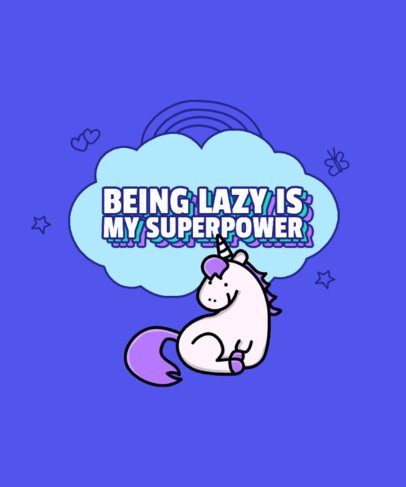 T-Shirt Design Generator Featuring a Lazy Unicorn Clipart 3760e-el1