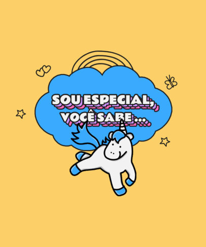 Cute T-Shirt Design Generator Featuring a Happy Unicorn Illustration 3760b-el1