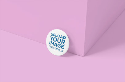 Mockup of a Round Pin Button in a Simple Setting