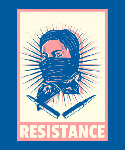 T-Shirt Design Generator Featuring a Revolutionary Woman Illustration 3560b