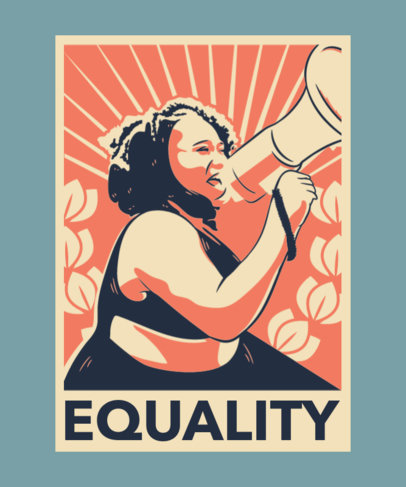 Illustrated T-Shirt Design Maker With an Equality Message 3560c