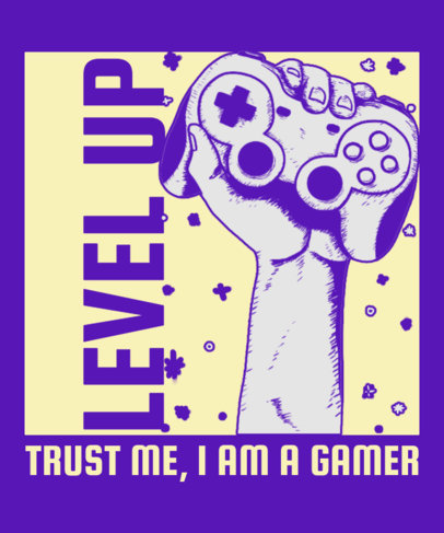 T-Shirt Gaming Design Template Featuring a Cool Illustration of a Controller