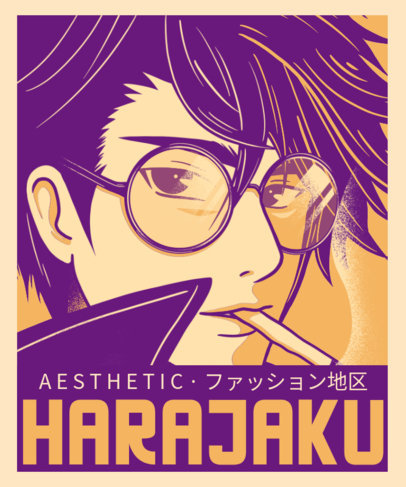 Anime-Themed T-Shirt Design Maker with a Harajuku Aesthetic