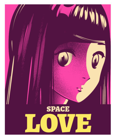 T-Shirt Design Generator Featuring the Face of an Anime Girl