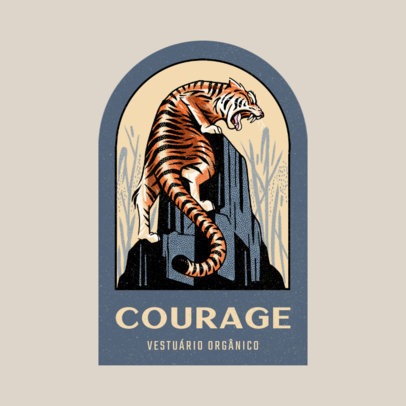 Logo Generator for Clothing Brands Featuring an Angry Tiger Clipart v