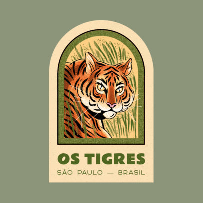 Logo Template for Apparel Brands Featuring a Japanese-Styled Tiger Graphic