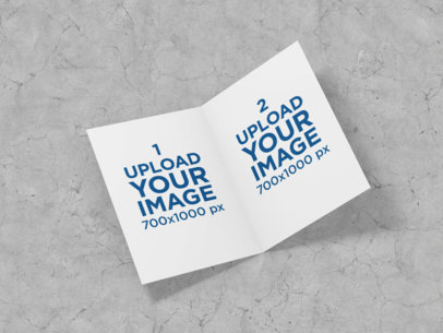 Mockup of a Greeting Card on a Concrete Surface