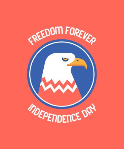 Independence Day T-Shirt Design Creator Featuring an Eagle and a Quote
