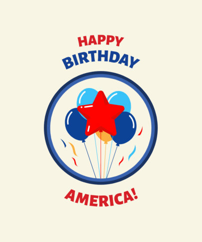 4th of July T-Shirt Design Creator Featuring Graphics of Balloons