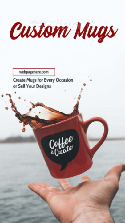 Instagram Story Video Template for a Modern Custom Mugs Ad