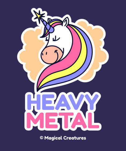 T-Shirt Design Maker Featuring a Unicorn Sticker 3576 