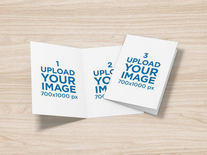 Mockup of Two Greeting Cards on a Customizable Surface