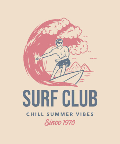 Retro T-Shirt Design Maker Featuring Surf-Themed Illustrations 