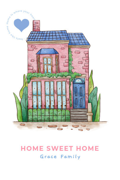 Poster Design Maker with Cute Illustrations of Houses