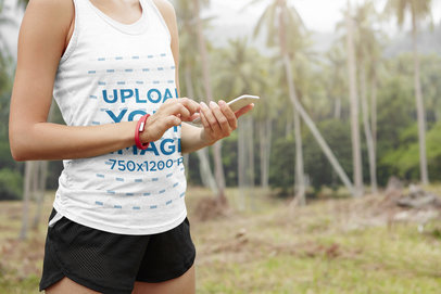 Tank Top Mockup of a Young Woman Training Outdoors m4090-r-el2