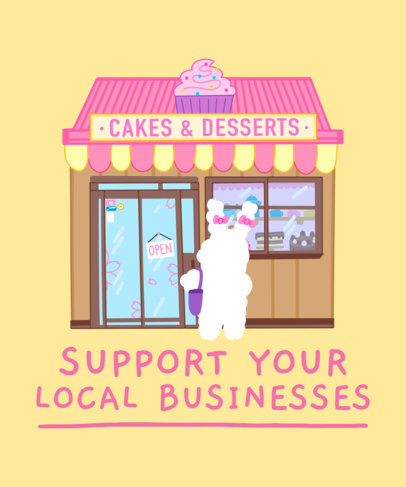 T-Shirt Design Maker Featuring Illustrated Storefronts 3572