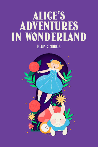 Children's Book Cover Design Template with Paper Cut-Out Graphics 3565