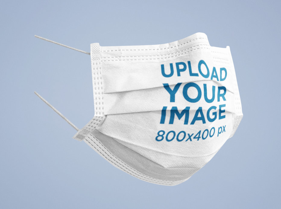 Mockup of a Ghosted Face Mask with a Customizable Surface