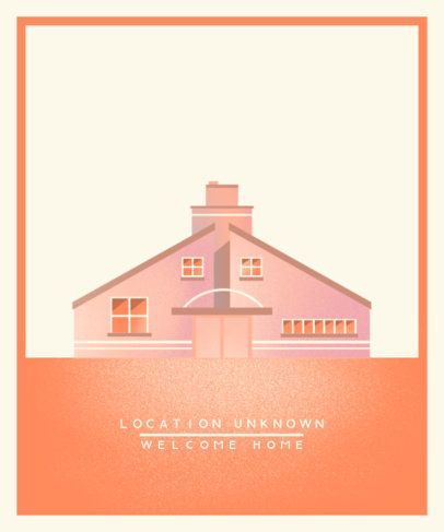 T-Shirt Design Template Featuring a Modern House Illustration 3581a