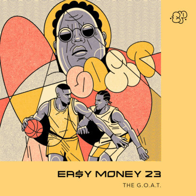 Hip-Hop Album Cover Maker with Street Art-Style Basketball Illustrations 4226