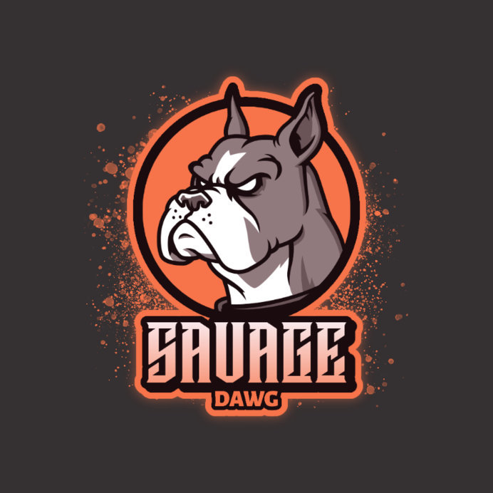 Logo Creator for a Gaming Team Featuring a Bulldog Face Illustration