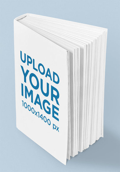 Mockup of a Book Standing over a Customizable Setting