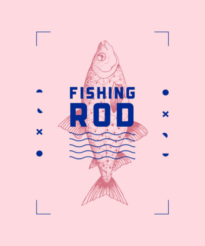 T-Shirt Design Template With a Fishing Theme 