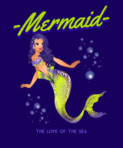 T-Shirt Design Generator with a Graphic of a Golden Mermaid