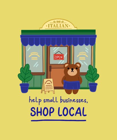 Illustrated T-Shirt Design Generator for a Shop Local Campaign 3572b