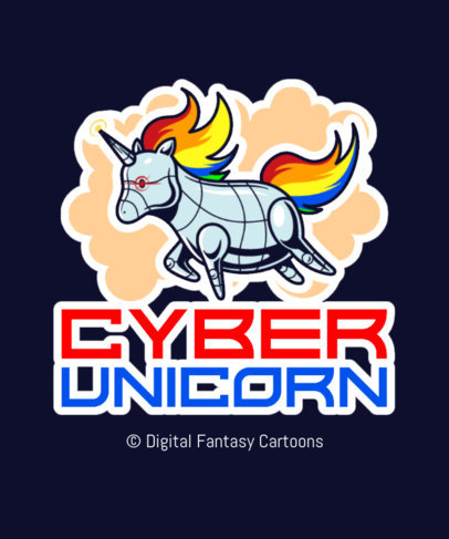 T-Shirt Design Generator Featuring a Robot Unicorn Clipart 3576b
