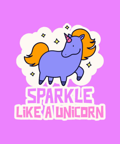 T-Shirt Design Generator Featuring a Sparkling Unicorn Graphic 