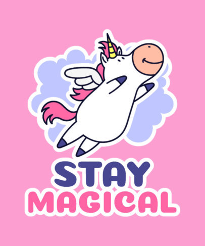 T-Shirt Design Maker Featuring a Cute Alicorn Cartoon 3576f