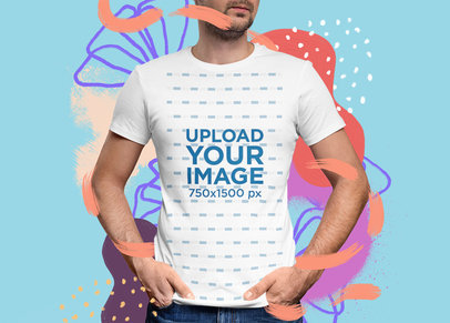 Illustrated Mockup Featuring a Man Standing in a Studio m5940-r-el2