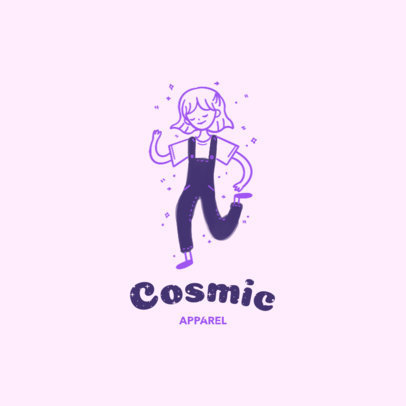 Kids' Clothing Logo Generator Featuring a Happy Girl Clipart 