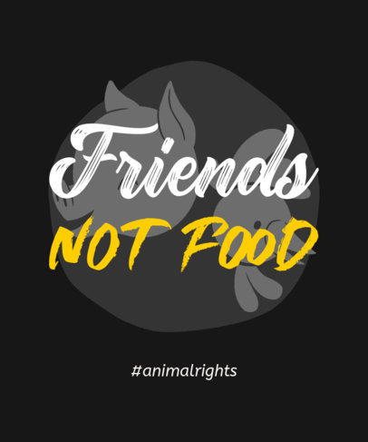 T-Shirt Design Template Featuring an Animal Rights Theme 