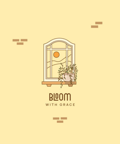 T-Shirt Design Maker Featuring a Window Illustration with a Wellness Quote