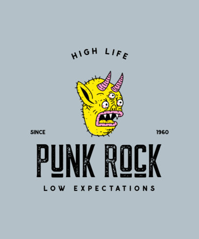 Punk T-Shirt Design Template with a Monster Graphic