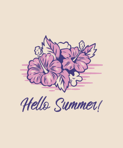 Illustrated T-Shirt Design Generator With a Summer Theme and Hibiscus Flowers 3567e