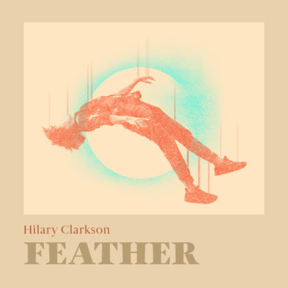 Rock Album Cover Template Featuring a Graphic with RISO-Inspired Texture 3570d