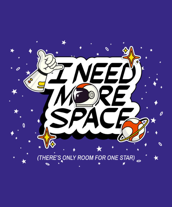 Placeit - Illustrated T-Shirt Design Generator with a Space Theme