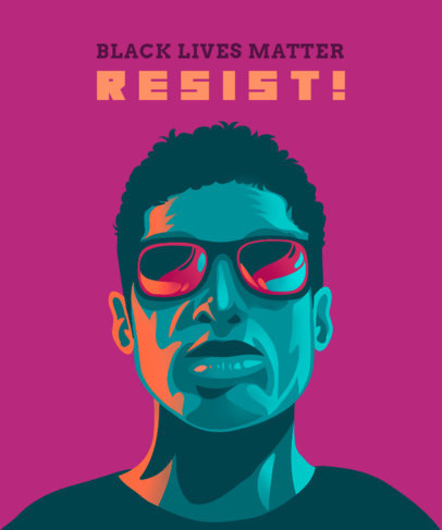 T-Shirt Design Template Featuring a BLM Quote and a Man Illustration 