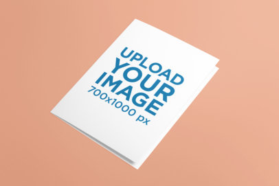 Mockup of a Folded Greeting Card in a Minimalist Setting 5233-el1